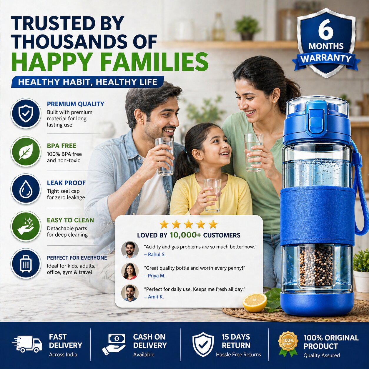 Alkaline Water Bottle – Mineral Rich Water for Daily Hydration & Stomach Comfort