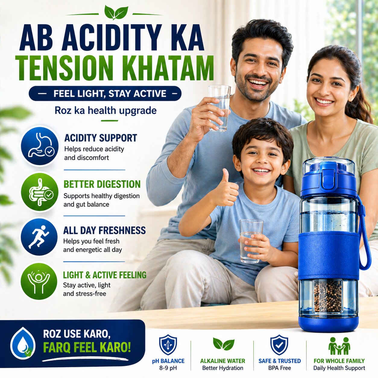 Alkaline Water Bottle – Mineral Rich Water for Daily Hydration & Stomach Comfort