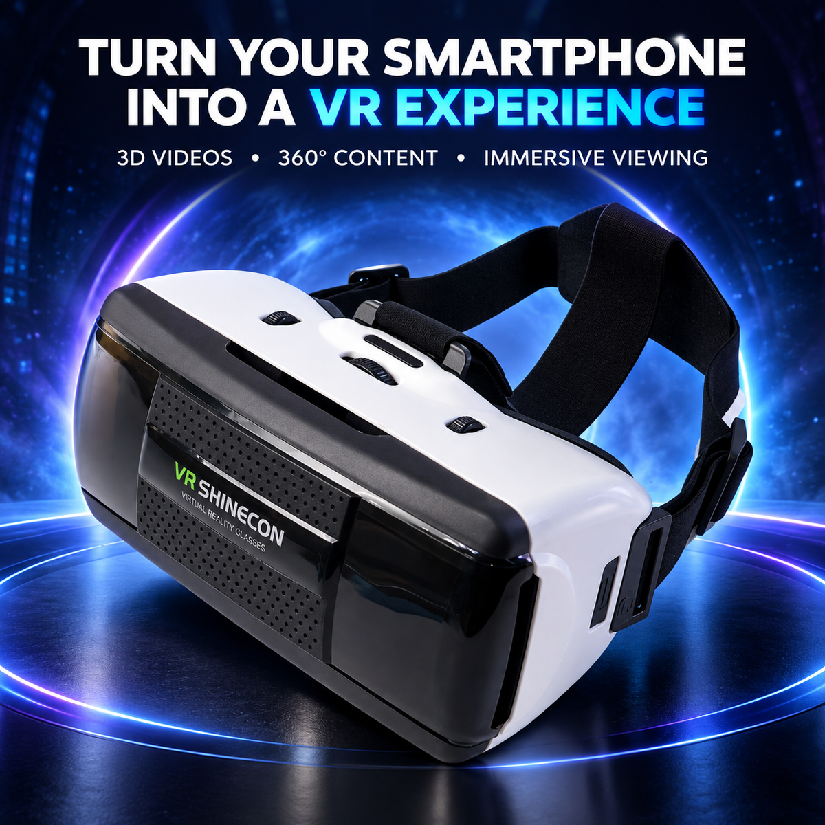 VR SHINECON Smartphone VR Headset for 3D & 360° Viewing
